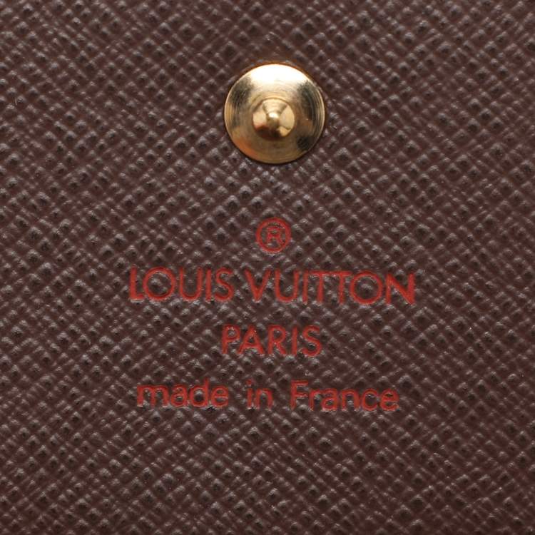 Pre Owned Louis Vuitton Damier Ebene Canvas Elise Compact Wallet
