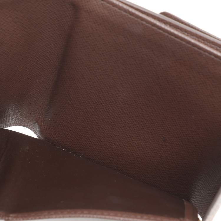 Pre Owned Louis Vuitton Damier Ebene Canvas Elise Compact Wallet
