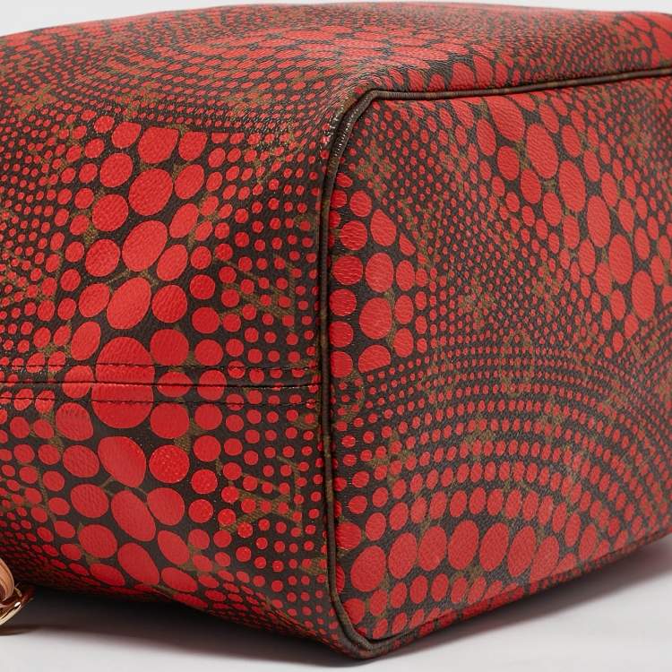 Pre Owned Louis Vuitton Rouge Monogram Canvas Limited Edition Yayoi Kusama Waves Neverfull MM Bag