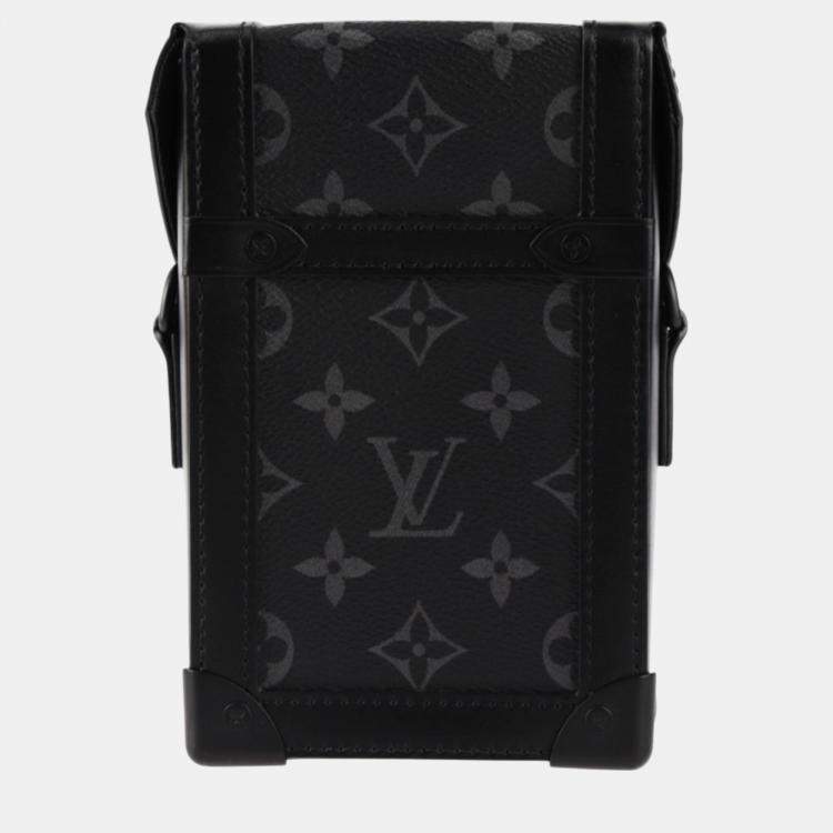 Pre Owned Louis Vuitton Black Monogram Eclipse Leather Vertical Trunk Wearable Wallet Shoulder Bag