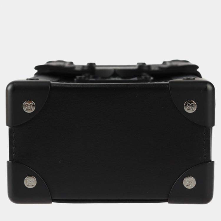 Pre Owned Louis Vuitton Black Monogram Eclipse Leather Vertical Trunk Wearable Wallet Shoulder Bag