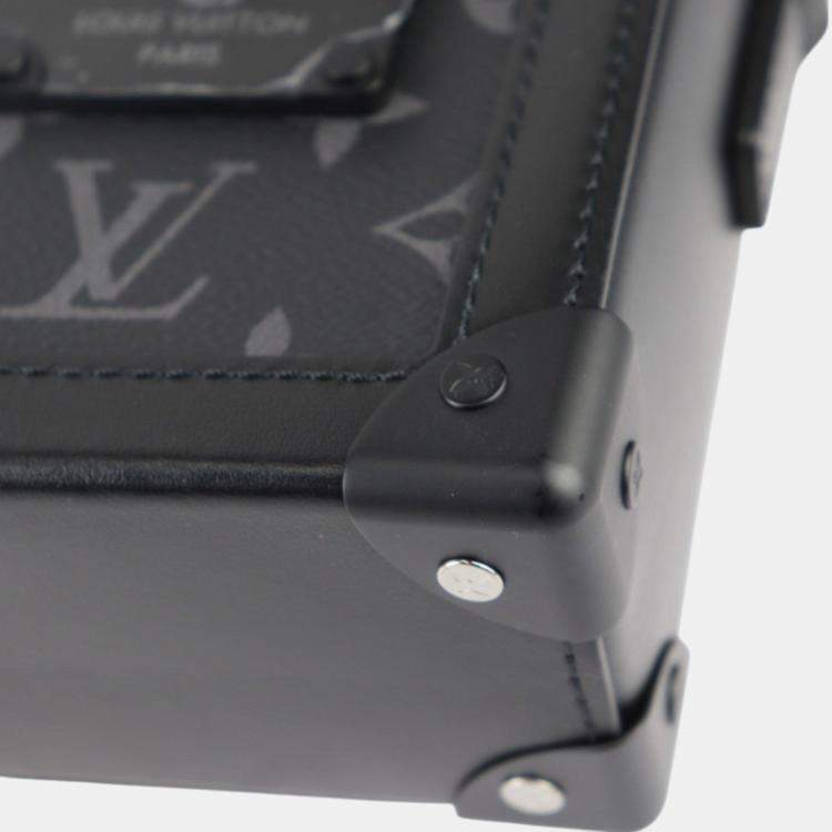 Pre Owned Louis Vuitton Black Monogram Eclipse Leather Vertical Trunk Wearable Wallet Shoulder Bag