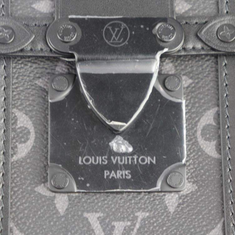 Pre Owned Louis Vuitton Black Monogram Eclipse Leather Vertical Trunk Wearable Wallet Shoulder Bag