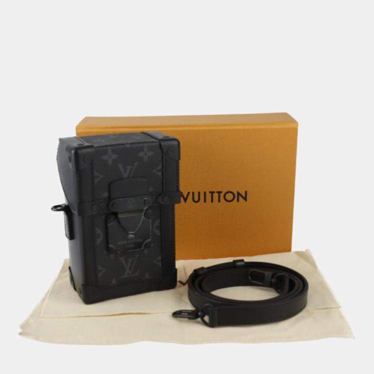 Pre Owned Louis Vuitton Black Monogram Eclipse Leather Vertical Trunk Wearable Wallet Shoulder Bag