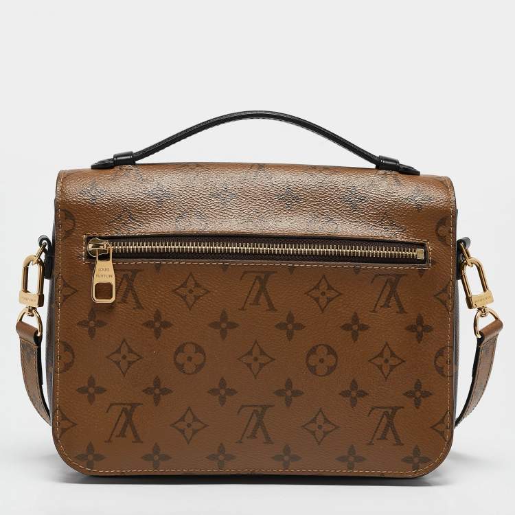 Pre Owned Louis Vuitton Monogram Reverse Canvas Pochette Metis Bag