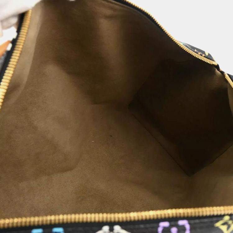 Pre Owned Louis Vuitton Black Monogram Multicolor Speedy 45 Handbag