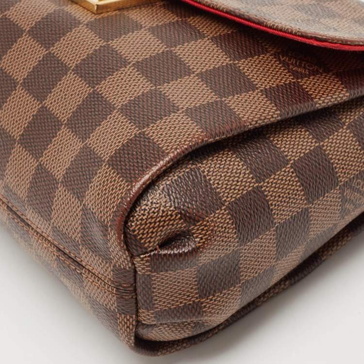 Pre Owned Louis Vuitton Damier Ebene Canvas Croisette Bag