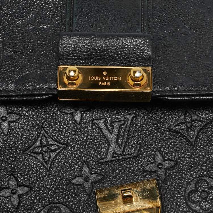 Pre Owned Louis Vuitton Black Monogram Empreinte Leather Saint Sulpice PM Bag