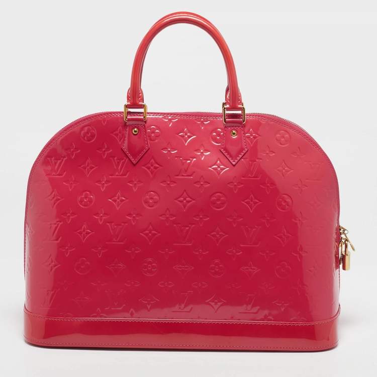 Pre Owned Louis Vuitton Rose Pop Monogram Vernis Alma GM Bag