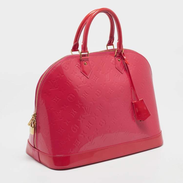 Pre Owned Louis Vuitton Rose Pop Monogram Vernis Alma GM Bag