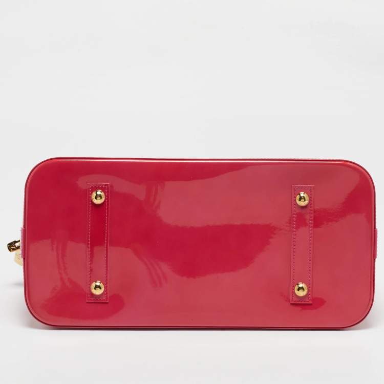 Pre Owned Louis Vuitton Rose Pop Monogram Vernis Alma GM Bag