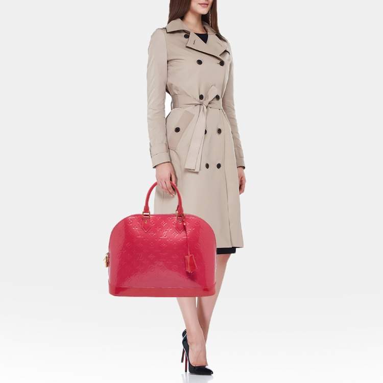 Pre Owned Louis Vuitton Rose Pop Monogram Vernis Alma GM Bag