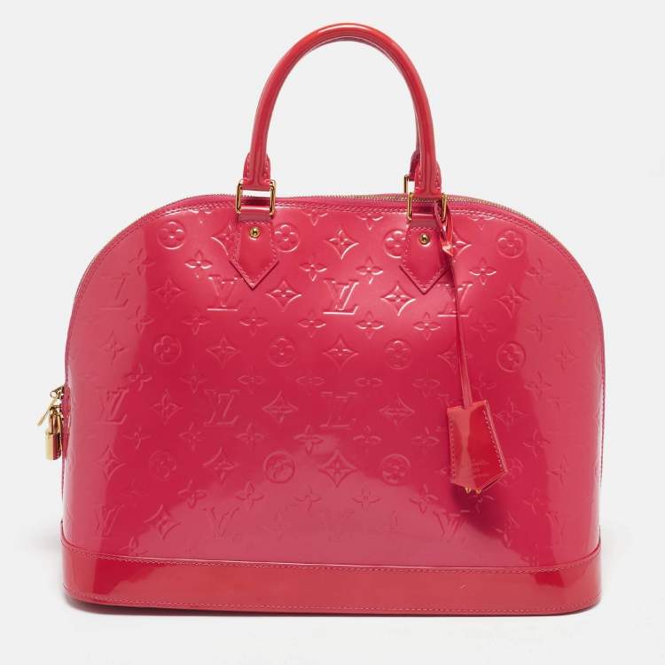 Pre Owned Louis Vuitton Rose Pop Monogram Vernis Alma GM Bag