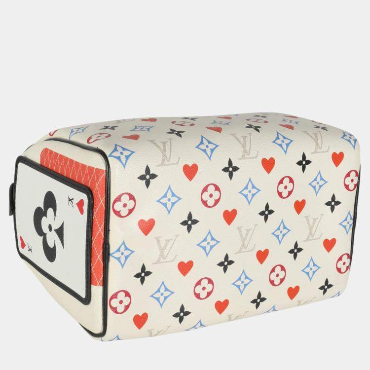 Pre Owned Louis Vuitton White Canvas Game On Speedy Bandouliere 25 Bag