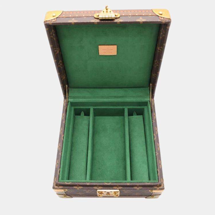 Pre Owned Louis Vuitton Green Monogram Jewelry Coffret Bag