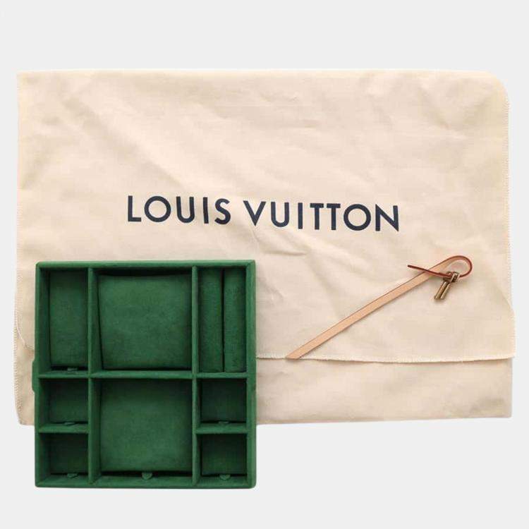Pre Owned Louis Vuitton Green Monogram Jewelry Coffret Bag