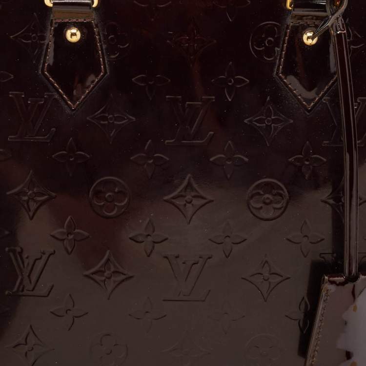 Pre Owned Louis Vuitton Amarante Monogram Vernis Alma GM Bag