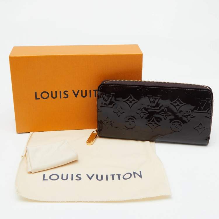 Pre Owned Louis Vuitton Amarante Monogram Vernis Zippy Wallet  