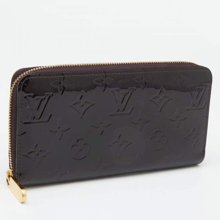 Pre Owned Louis Vuitton Amarante Monogram Vernis Zippy Wallet  