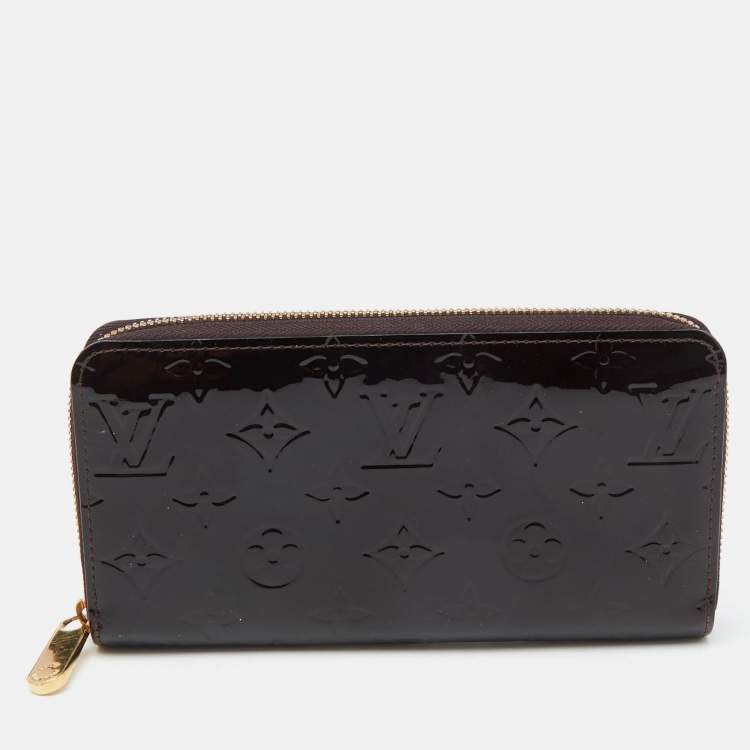 Pre Owned Louis Vuitton Amarante Monogram Vernis Zippy Wallet  
