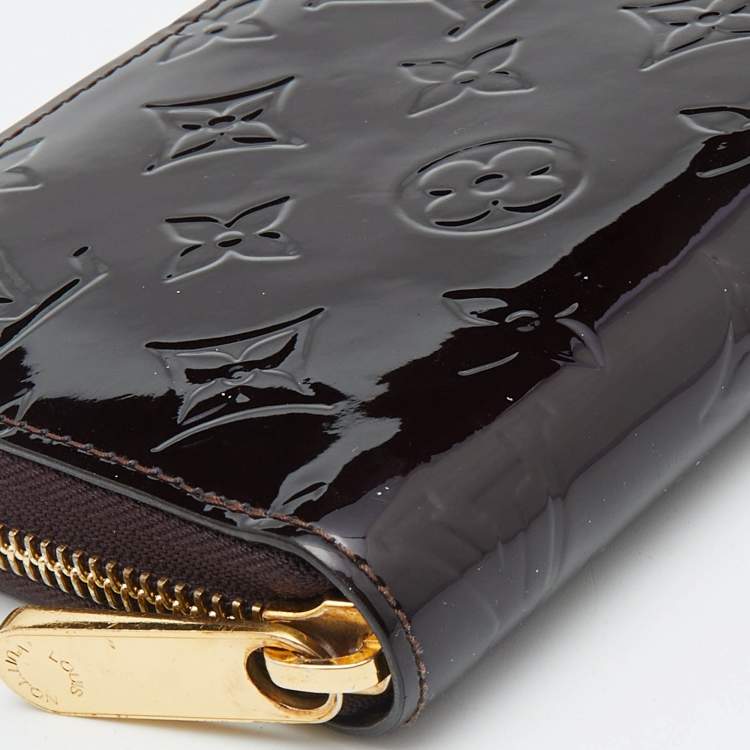 Pre Owned Louis Vuitton Amarante Monogram Vernis Zippy Wallet  