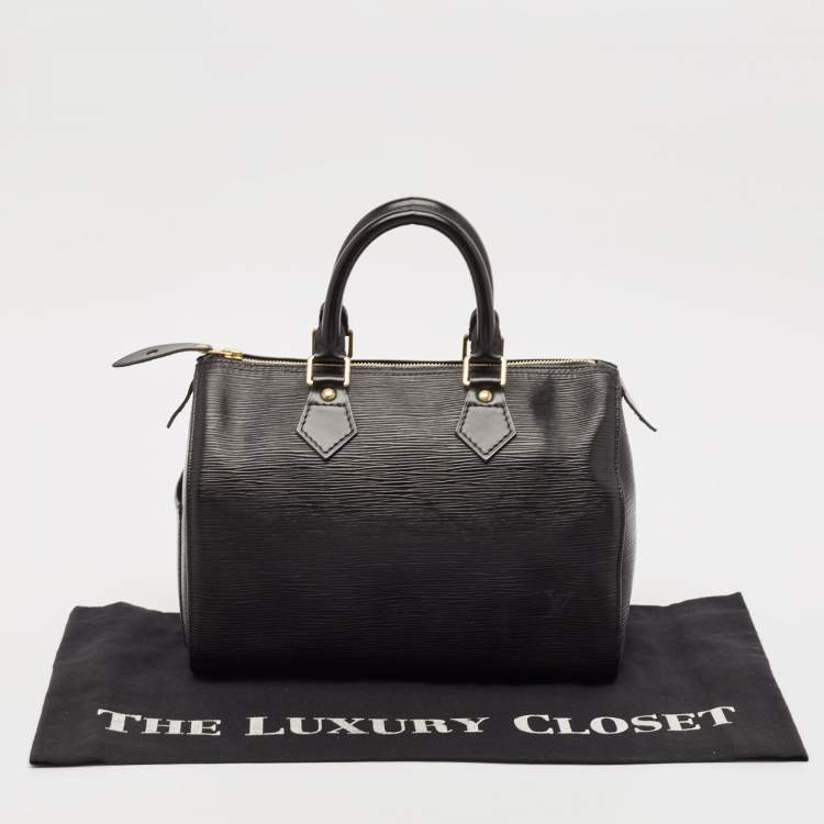 Pre Owned Louis Vuitton Black Epi Leather Speedy 25 Bag