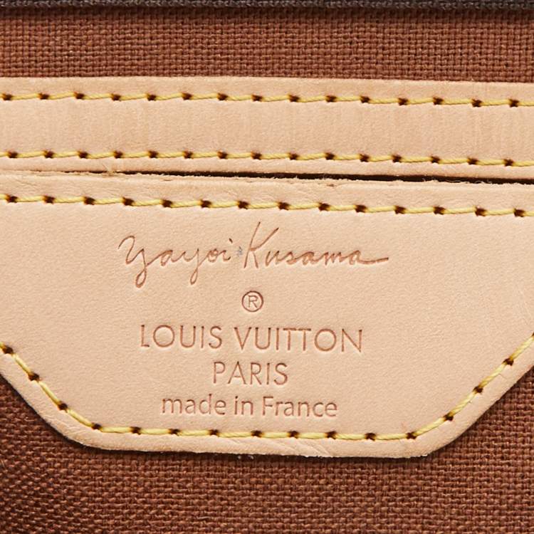 Pre Owned Louis Vuitton Green Monogram Canvas Yayoi Kusama Town Speedy 30 Bag w/Wallet