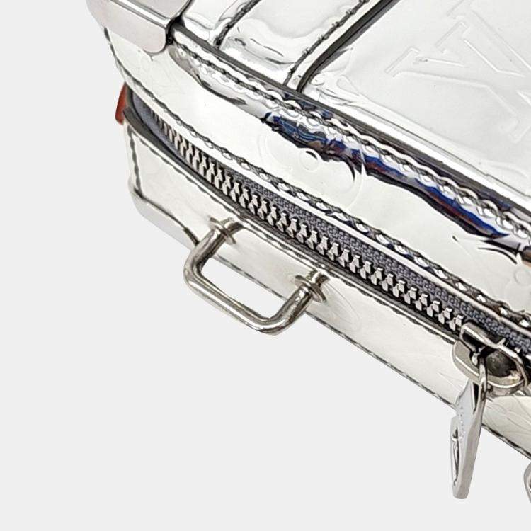 Pre Owned Louis Vuitton Silver Leather Mirror Handle Trunk