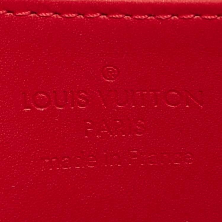 Pre Owned Louis Vuitton Rouge Grenadine Monogram Vernis Zippy Coin Purse