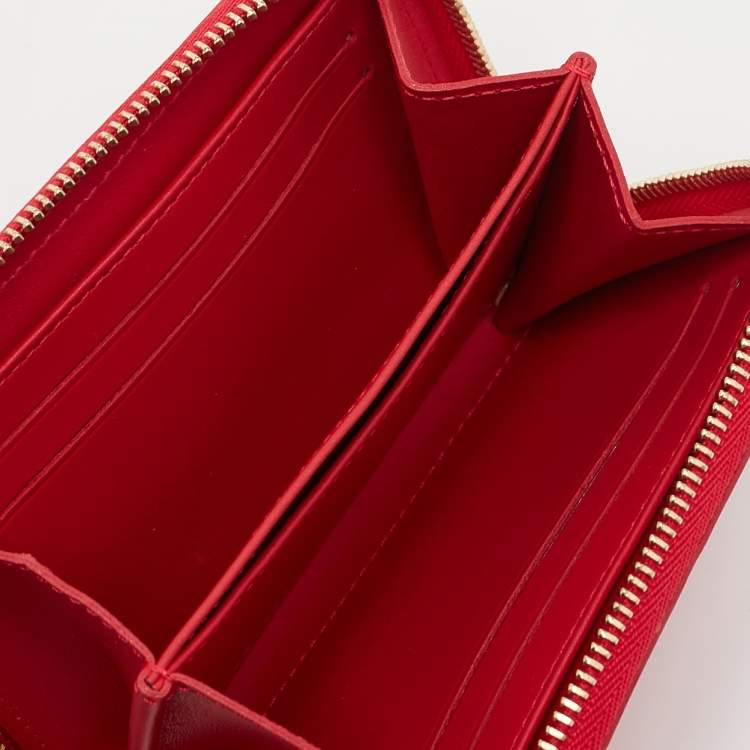 Pre Owned Louis Vuitton Rouge Grenadine Monogram Vernis Zippy Coin Purse