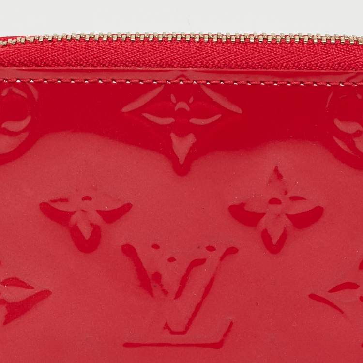 Pre Owned Louis Vuitton Rouge Grenadine Monogram Vernis Zippy Coin Purse
