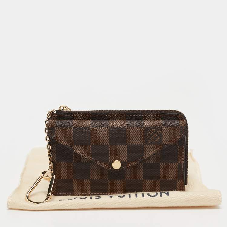 Pre Owned Louis Vuitton Damier Ebene Canvas Recto Verso Card Holder