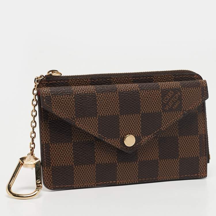 Pre Owned Louis Vuitton Damier Ebene Canvas Recto Verso Card Holder