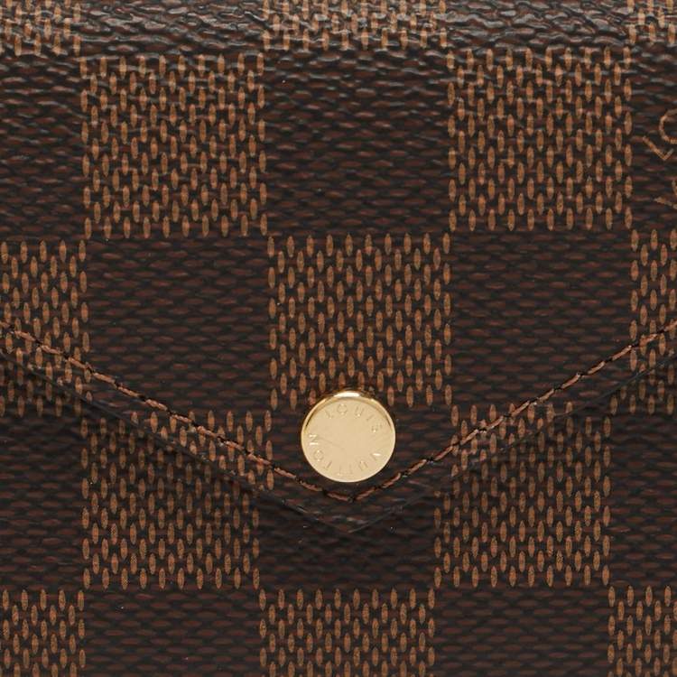 Pre Owned Louis Vuitton Damier Ebene Canvas Recto Verso Card Holder