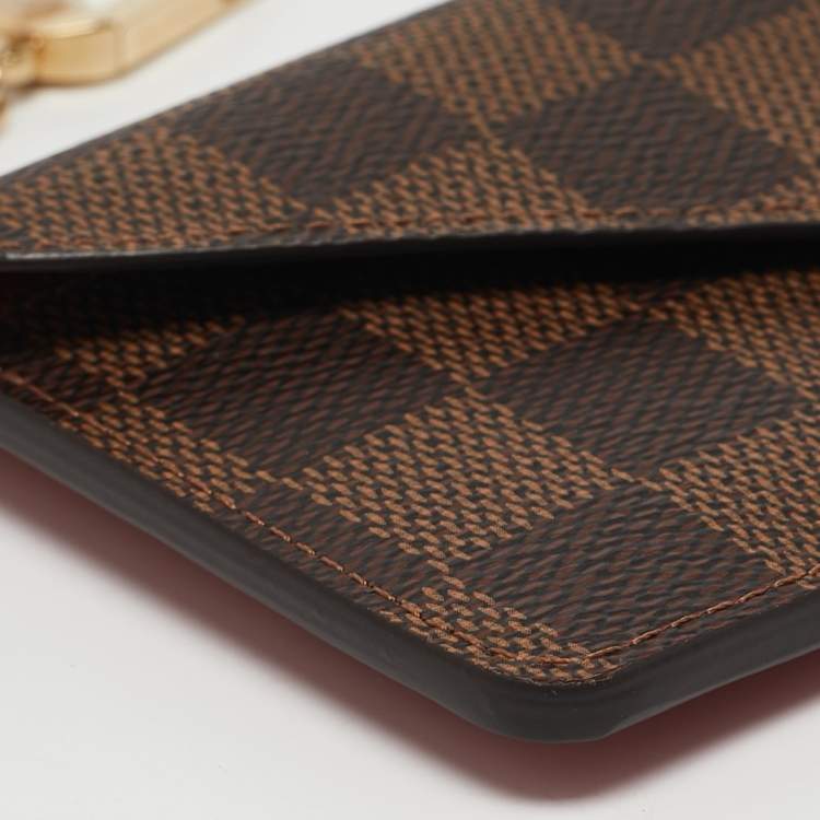 Pre Owned Louis Vuitton Damier Ebene Canvas Recto Verso Card Holder