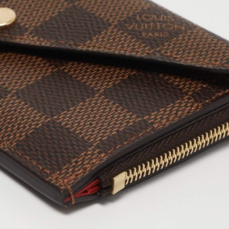 Pre Owned Louis Vuitton Damier Ebene Canvas Recto Verso Card Holder