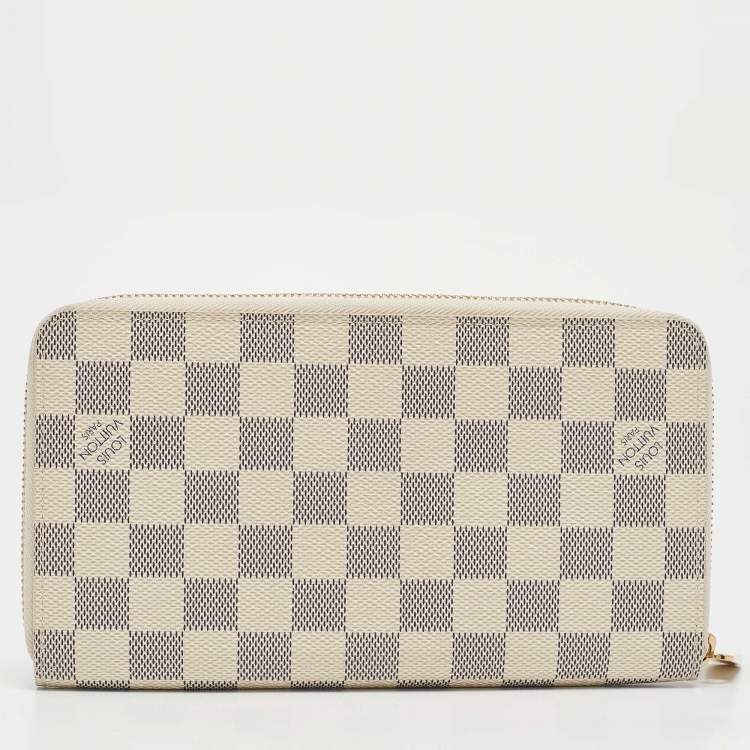 Pre Owned Louis Vuitton Damier Azur Canvas Zippy Organizer Wallet