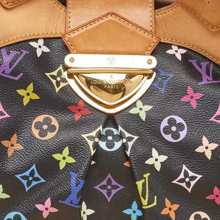 Pre Owned Louis Vuitton Black Multicolor Monogram Canvas Ursula Bag