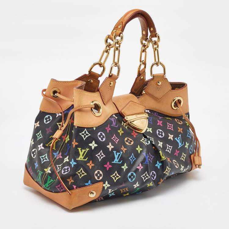 Pre Owned Louis Vuitton Black Multicolor Monogram Canvas Ursula Bag