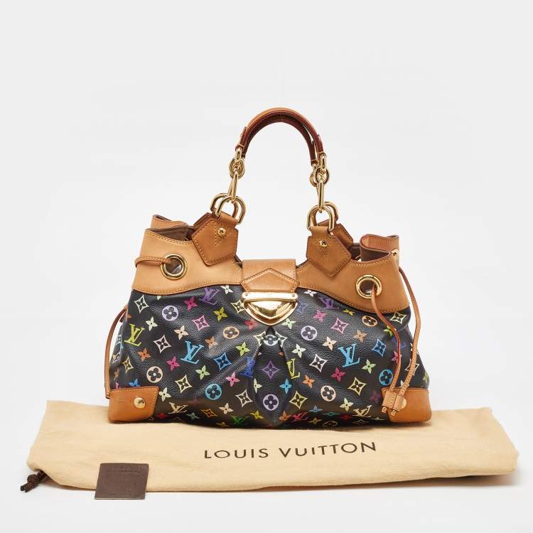Pre Owned Louis Vuitton Black Multicolor Monogram Canvas Ursula Bag
