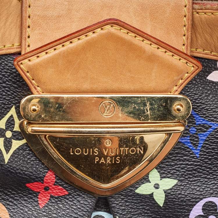 Pre Owned Louis Vuitton Black Multicolor Monogram Canvas Ursula Bag