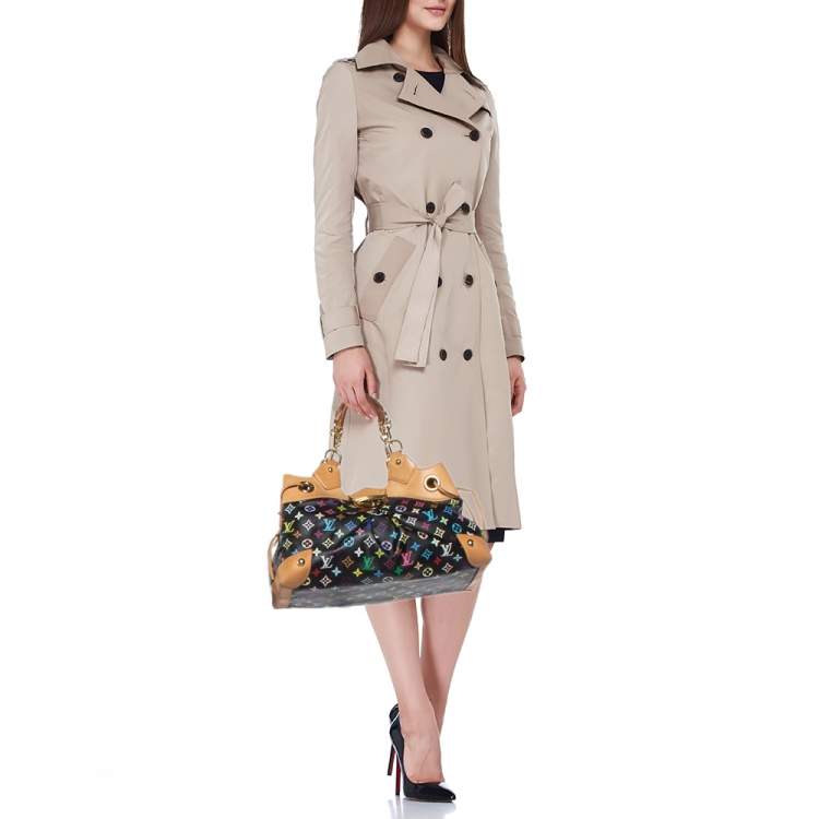 Pre Owned Louis Vuitton Black Multicolor Monogram Canvas Ursula Bag