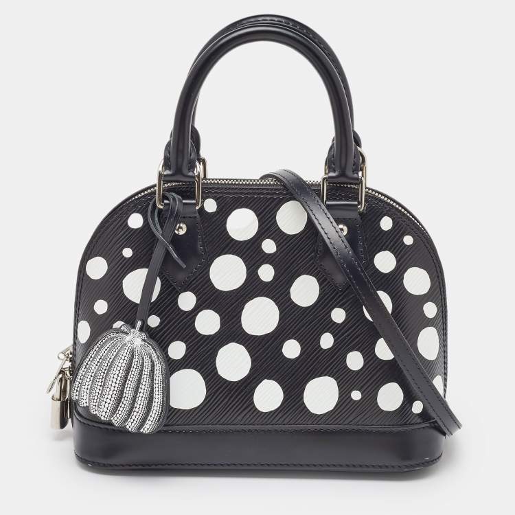 Pre Owned Louis Vuitton x Yayoi Kusama Black/White Epi Leather Dots Alma BB Bag