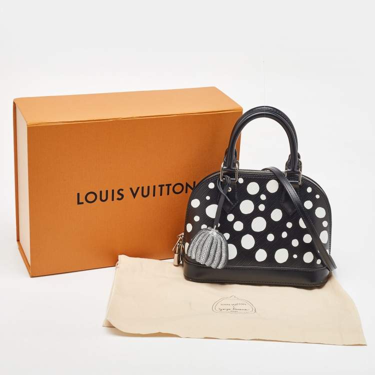 Pre Owned Louis Vuitton x Yayoi Kusama Black/White Epi Leather Dots Alma BB Bag