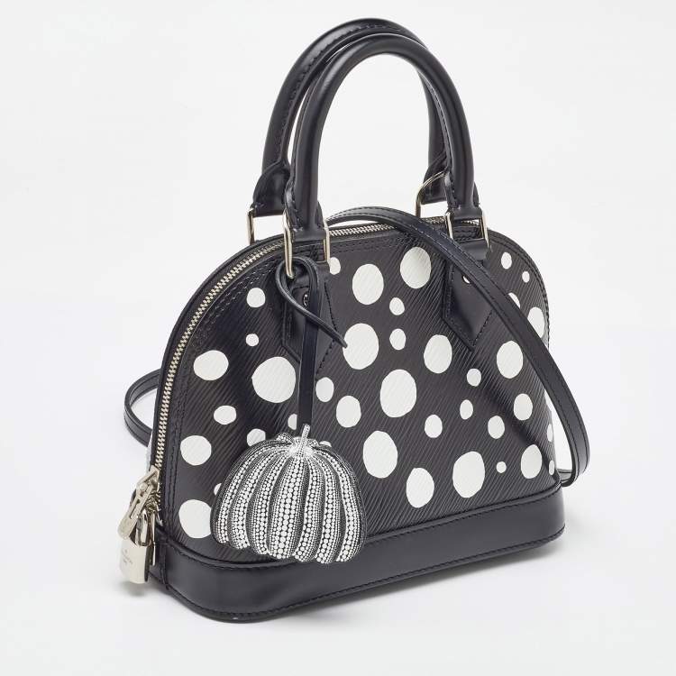Pre Owned Louis Vuitton x Yayoi Kusama Black/White Epi Leather Dots Alma BB Bag