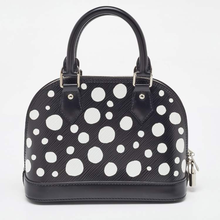 Pre Owned Louis Vuitton x Yayoi Kusama Black/White Epi Leather Dots Alma BB Bag