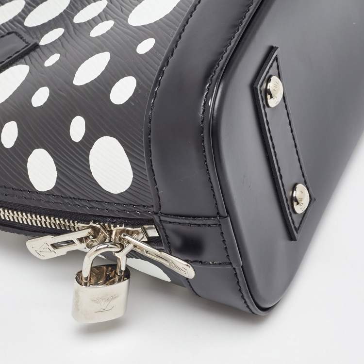 Pre Owned Louis Vuitton x Yayoi Kusama Black/White Epi Leather Dots Alma BB Bag