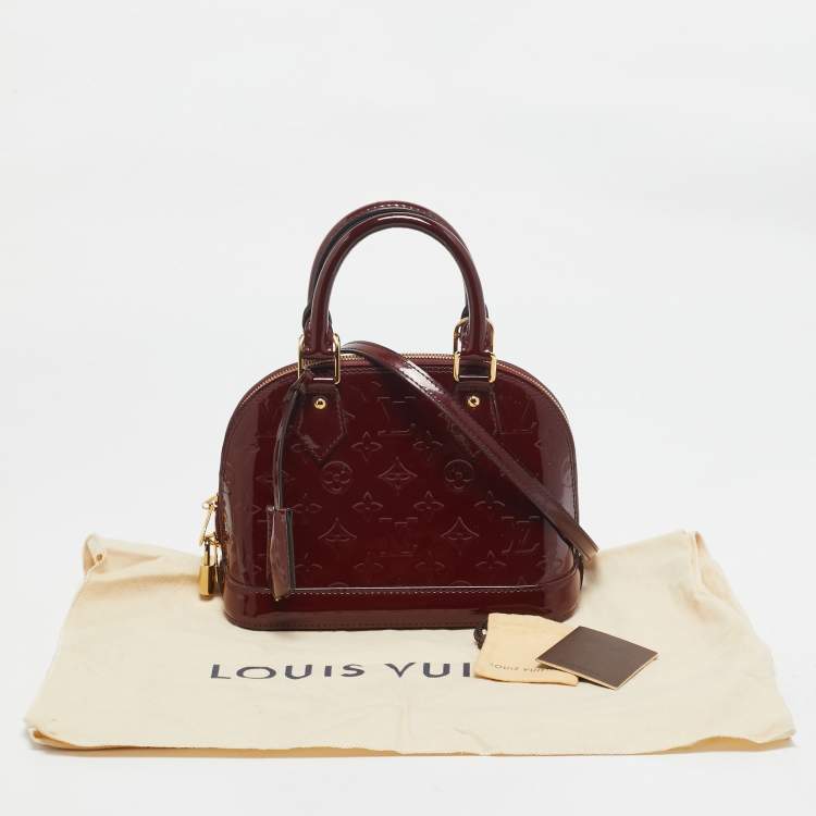 Pre Owned Louis Vuitton Griotte Monogram Vernis Alma BB Bag