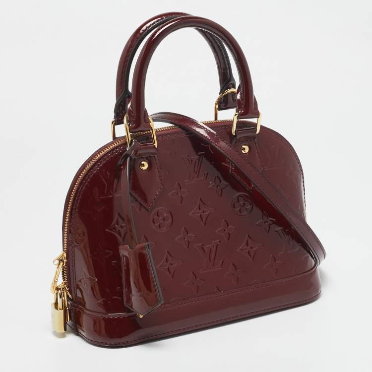 Pre Owned Louis Vuitton Griotte Monogram Vernis Alma BB Bag