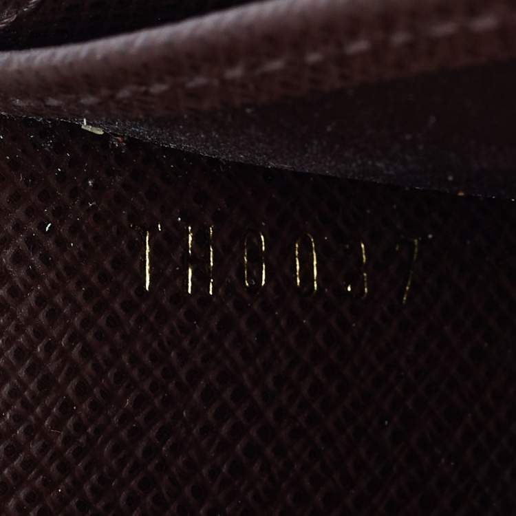 Pre Owned Louis Vuitton Brown Monogram Mini Lin Porte Tresor International Wallet 